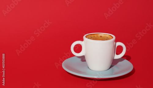 Tea and Coffee in a cup and saucer on an old background