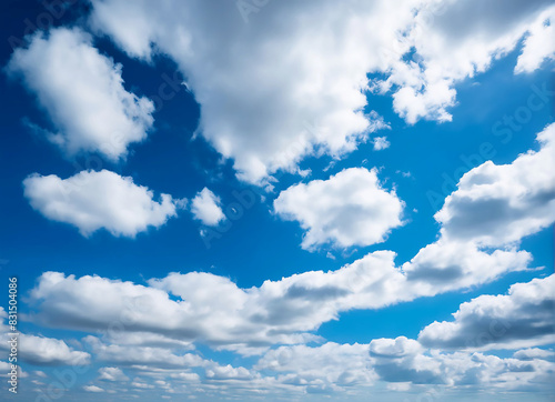 Blue sky with white clouds background Natural daylight and white and dark blue clouds floating on blue sky. White fluffy clouds and blue sky sky background blue sky background with clouds Summer Blue 