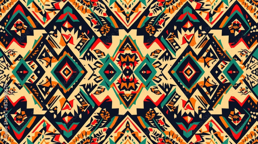 Abstract Ethnic Pattern with Seamless and Repeatable Design