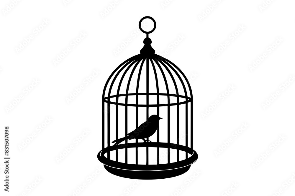 bird cage silhouette vector illustration bird cage silhouette vector illustration