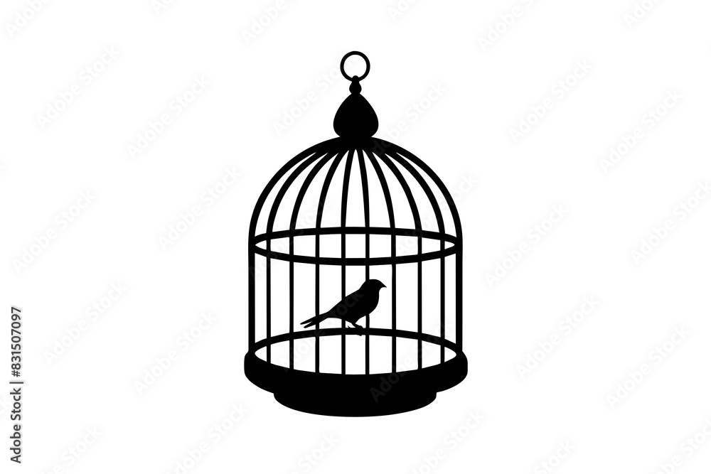 bird cage silhouette vector illustration bird cage silhouette vector illustration