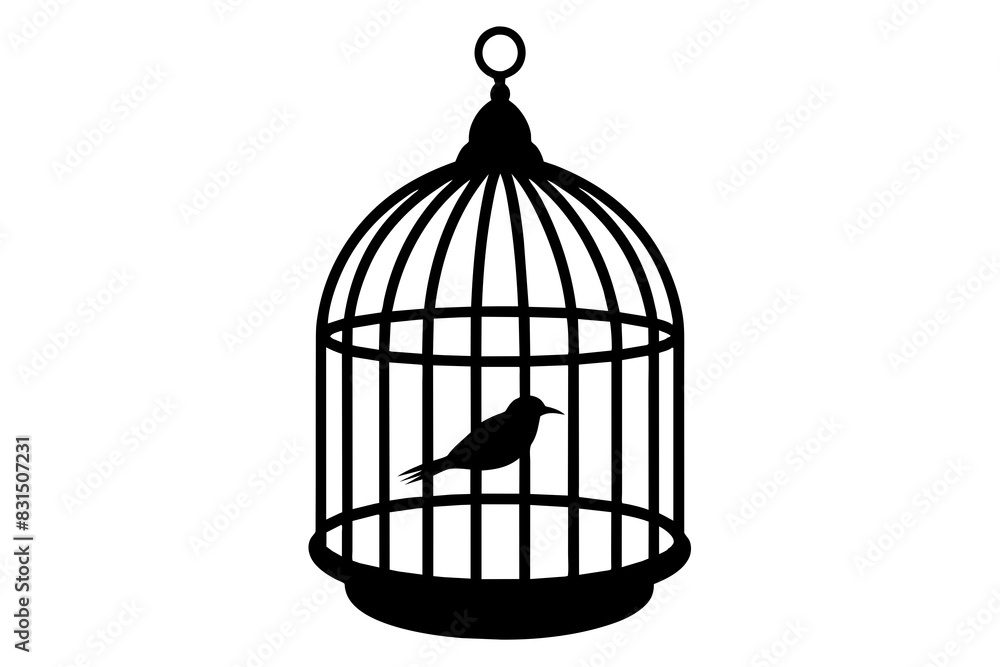 bird cage silhouette vector illustration bird cage silhouette vector illustration