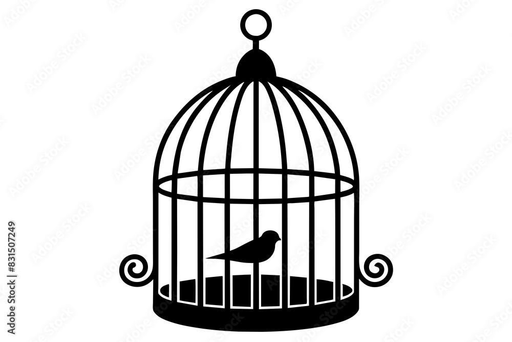 bird cage silhouette vector illustration bird cage silhouette vector illustration