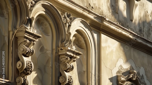 Sicilian Baroque archivolts feature dramatic scrolls and lavish details, enhancing architectural elegance. photo