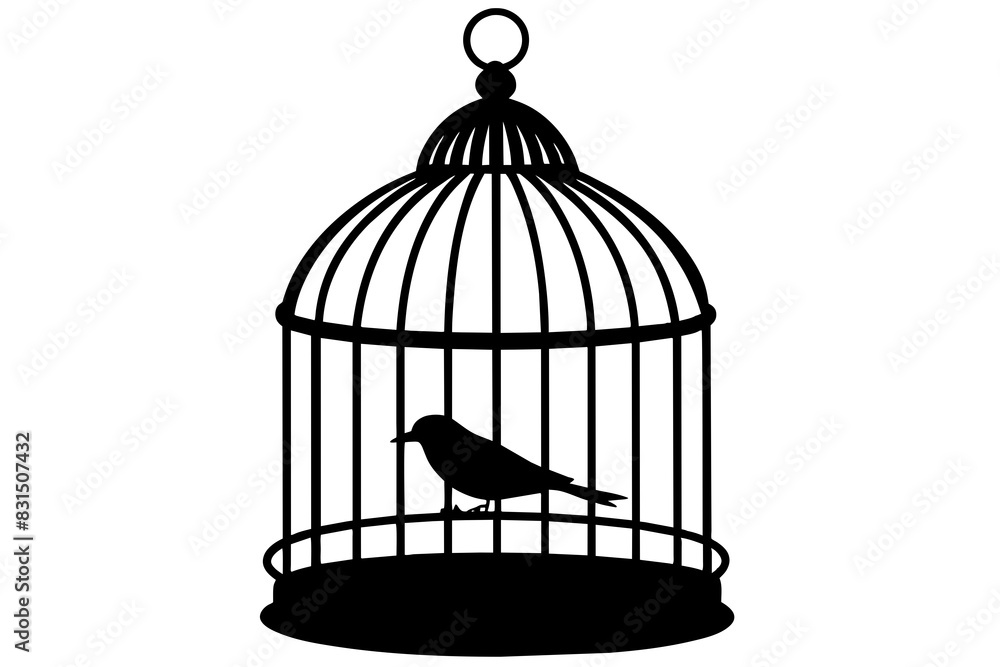 bird cage silhouette vector illustration bird cage silhouette vector illustration