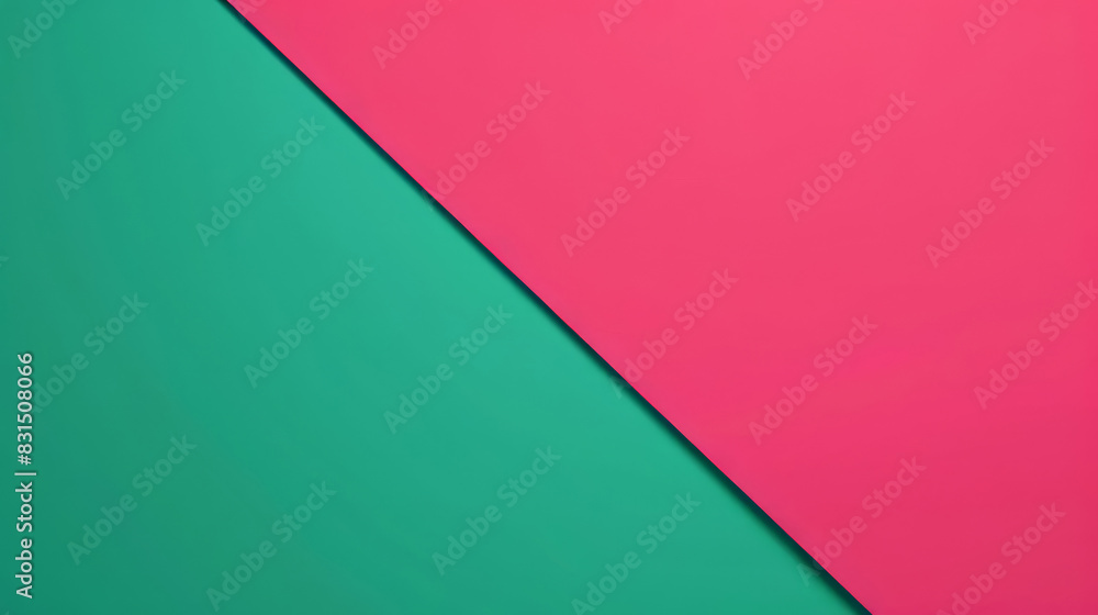 Fototapeta premium An abstract minimalist design with geometric pink and green layers. Bold colours and structured shapes create a vibrant and dynamic composition for a backdrop.