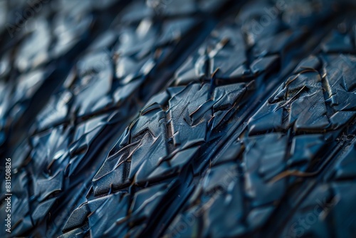 Detailed Close-Up of Car Tire Tread Pattern Showing Sharp Focus and Natural Lighting photo