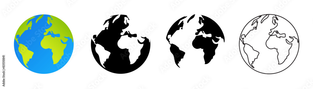 Globe icons set. World Globe Vector Illustration Logo Globe icons set. World Globe Vector Illustration Logo