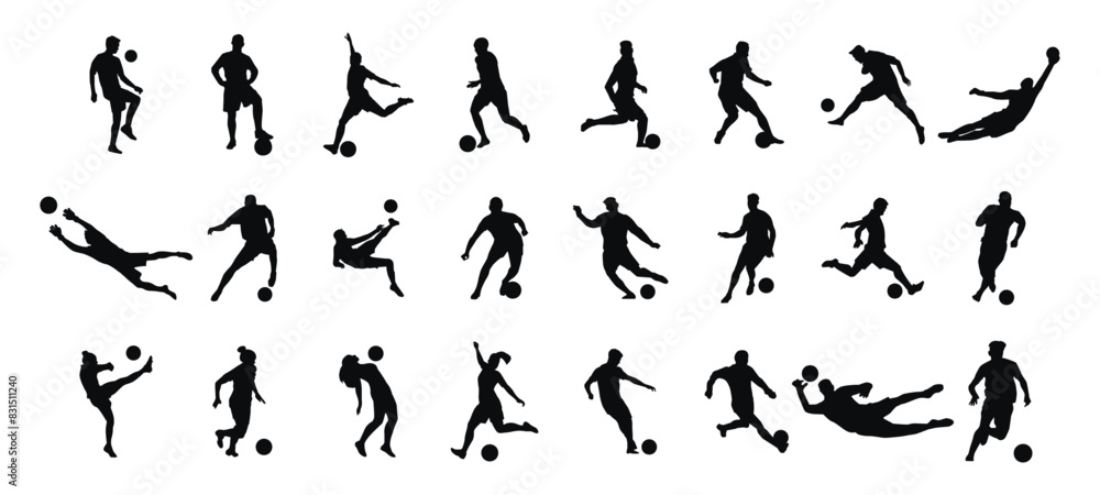 vector set of football (soccer) players 