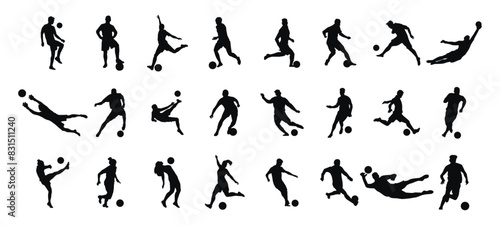 vector set of football  soccer  players 
