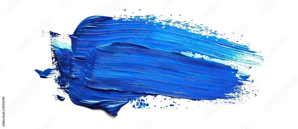 Beautiful blue brush stroke paint isolated on white background․ Beautiful blue brush stroke paint isolated on white background․