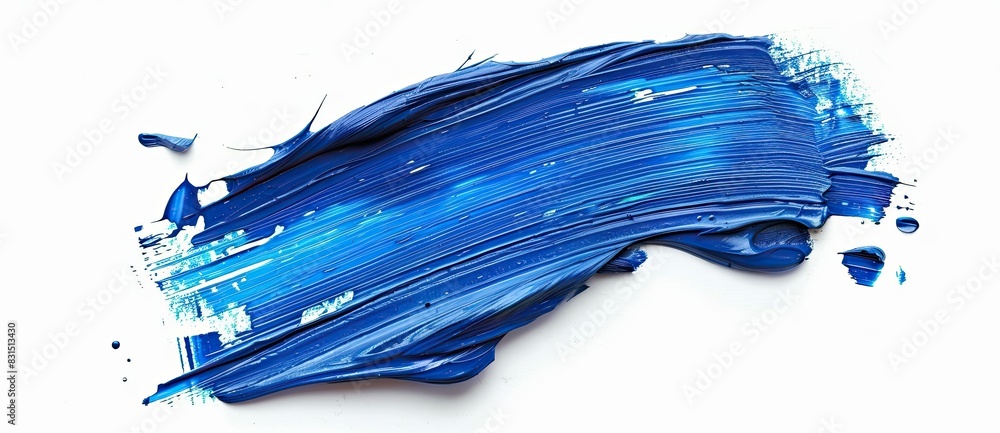 Beautiful blue brush stroke paint isolated on white background․ Beautiful blue brush stroke paint isolated on white background․