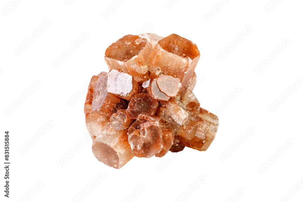 Aragonite mineral stone on a white background close up Aragonite mineral stone on a white background close up