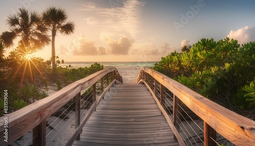 footbridge to the smathers beach on sunrise key west florida photo