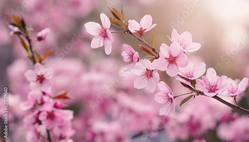 abstract spring background with pink flowers © joesph