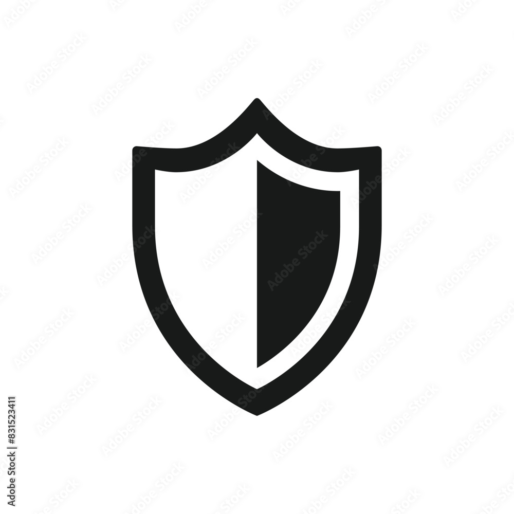 Black shield icon. Vector illustration Black shield icon. Vector illustration