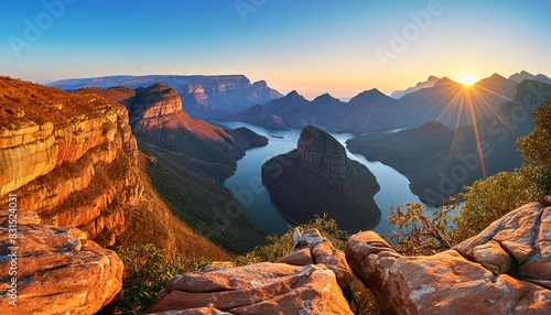 three rondavels and blyde river canyon at sunset south africa 72 photo