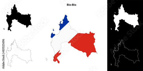 Bio-Bio region outline map set
