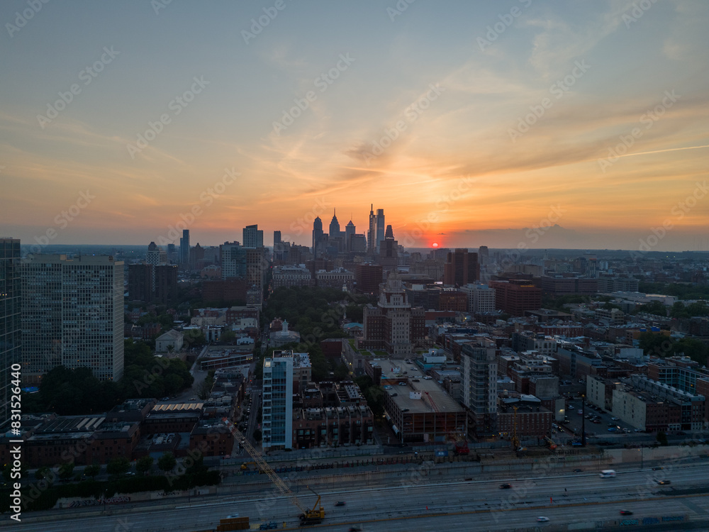 Fototapeta premium Philadelphia PA Skyline at sunset