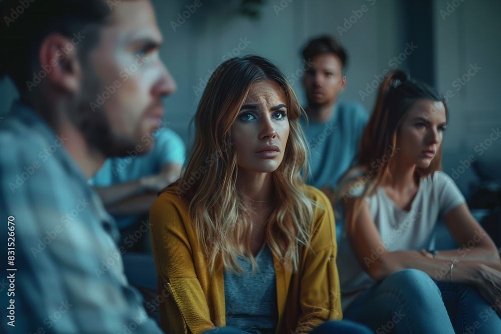 Focused group therapy session fostering open discussion and emotional support Focused group therapy session fostering open discussion and emotional support