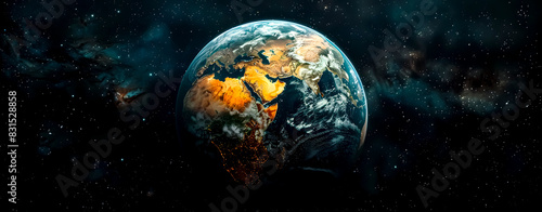 Image of planet earth. Space for text