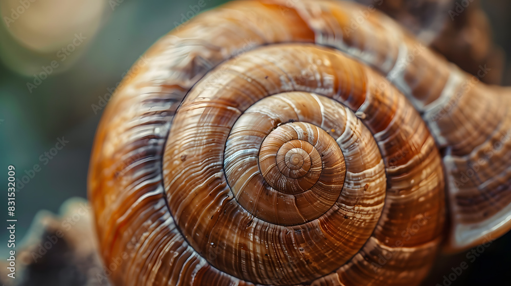A spiral shell with a brown and tan color A spiral shell with a brown and tan color