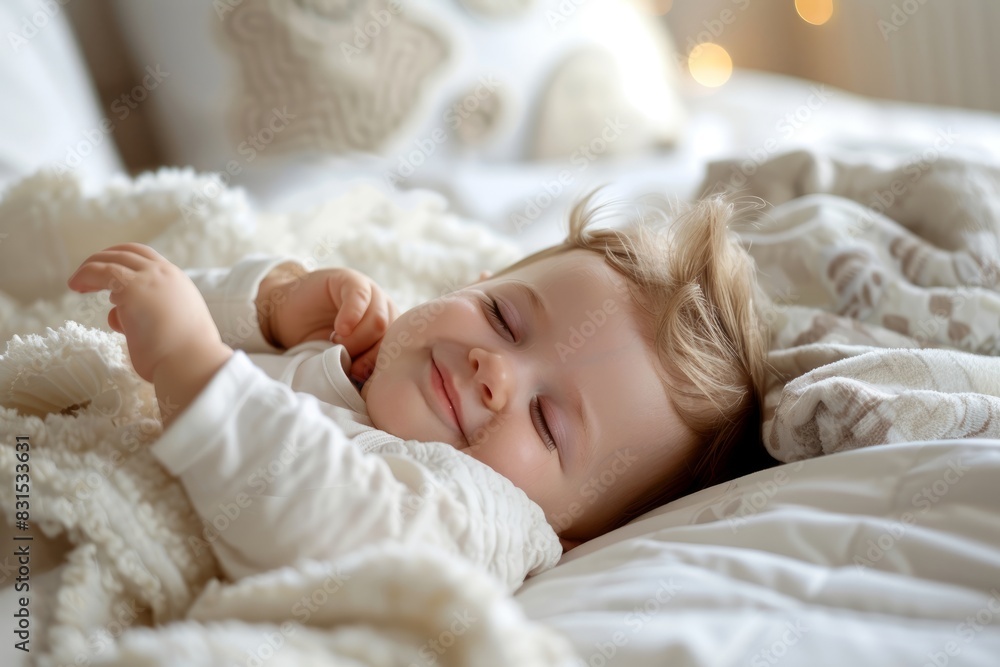 Baby smiling while laying down. Baby smiling while laying down.