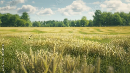 Conservation of the countryside s field flora and wheat grass for environmental and landscape preservation Growth of rye and barley in the natural backdrop for agricultural farming and ecolo photo