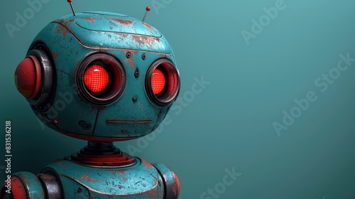 Sophisticated and Adorable: A Cute Cartoon Robot Dressed in a Suit, Ready for Business or Pleasure photo