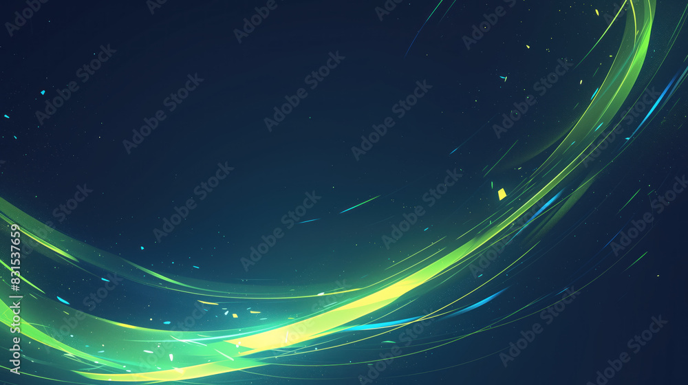 Fototapeta premium Softly glowing green design, showcasing a dynamic motion and elegant gradient