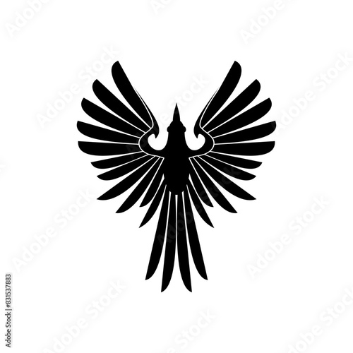 bird or phonix or eagle line vector logo photo