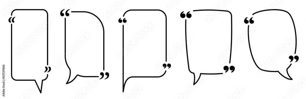 Elegant Speech Bubble Collection with Quotation Marks Elegant Speech Bubble Collection with Quotation Marks