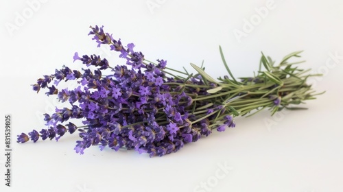 Lavender bunch displayed against a white backdrop