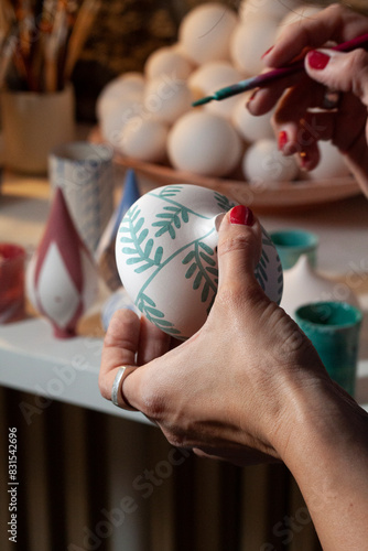Painting handmade porcelain Christmas decoration