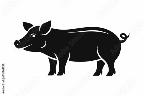 pig silhouette vector illustration