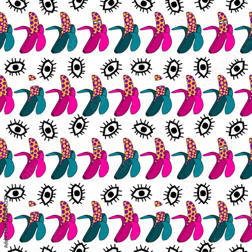 Abstract cartoon summer fruit seamless banana pattern for wrapping paper