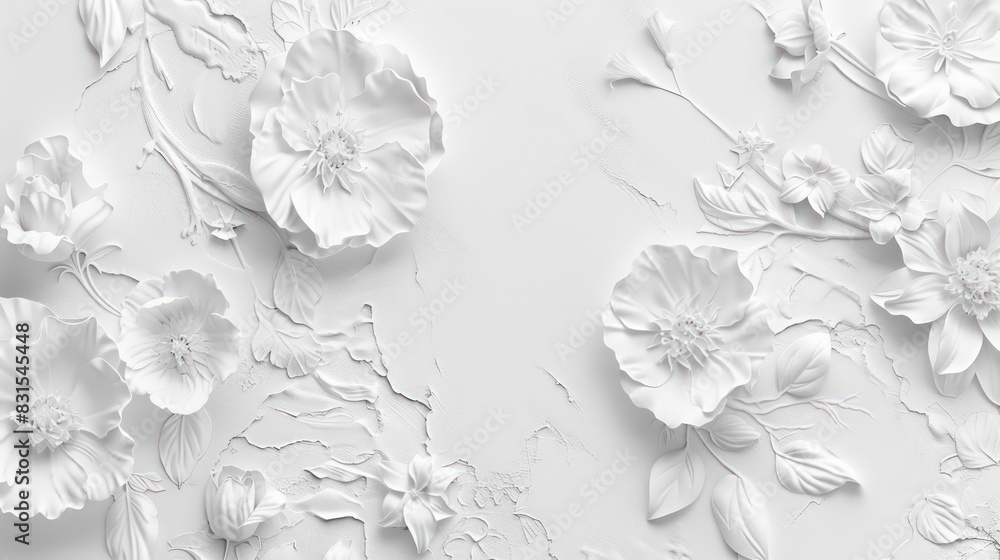 White floral textured wallpaper White floral textured wallpaper