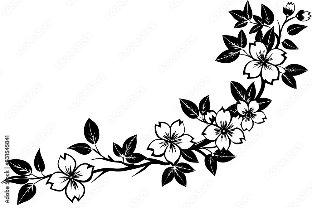 sketchy Sakura silhouette vector illustration sketchy Sakura silhouette vector illustration
