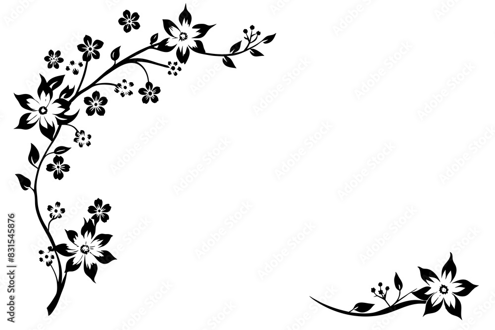 sketchy Sakura silhouette vector illustration sketchy Sakura silhouette vector illustration