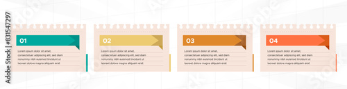 infographic design with paper notes set