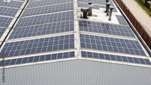 solar panels installed on the roof of an industry photo