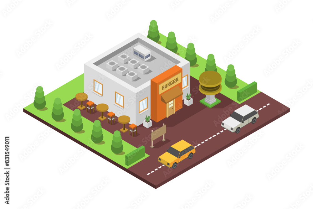 Burger shop isometric Burger shop isometric