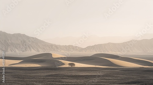 Series of desert photographs in a single color scheme evoke feelings of isolation in expansive terrain Each photo showcases simple beauty highlighting contrast between light and dark in the 