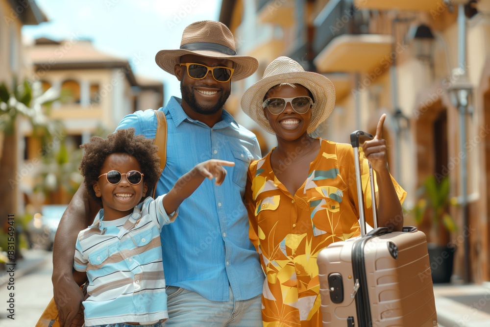 Happy Family Exploring European Town on a Summer Day Happy Family Exploring European Town on a Summer Day