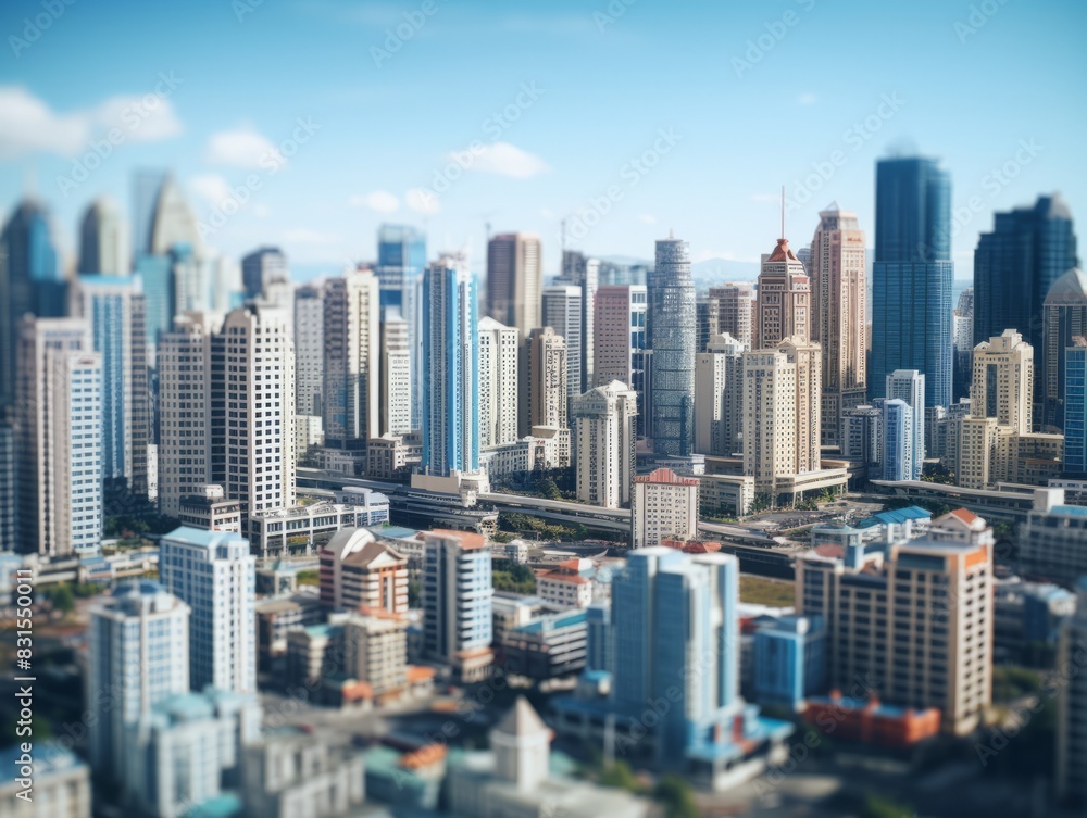 Obraz premium Aerial view of the modern city. Business and finance concept.