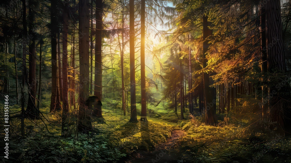 Obraz premium mural design tree wallpaper forest