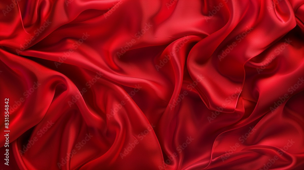 Texture background of a silk cloth with a red color and soft folds Texture background of a silk cloth with a red color and soft folds