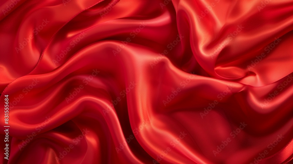 Texture background of a silk cloth with a red color with gentle lighting Texture background of a silk cloth with a red color with gentle lighting