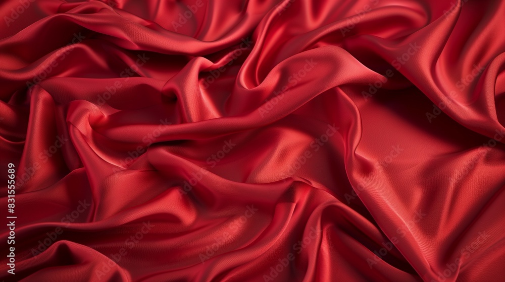 Texture background of a silk cloth with a red color with gentle lighting Texture background of a silk cloth with a red color with gentle lighting