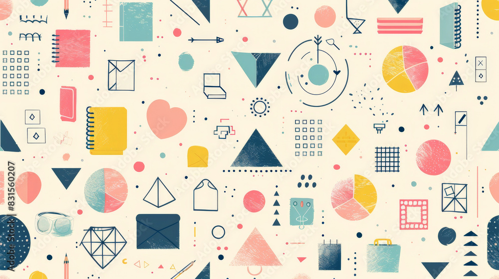 modern and minimalistic education background forming abstract shapes of school supplies modern and minimalistic education background forming abstract shapes of school supplies